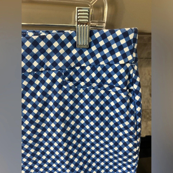 Chico's size 1.5 (Medium/Size 10) pull up pants blue checks - Picture 5 of 11
